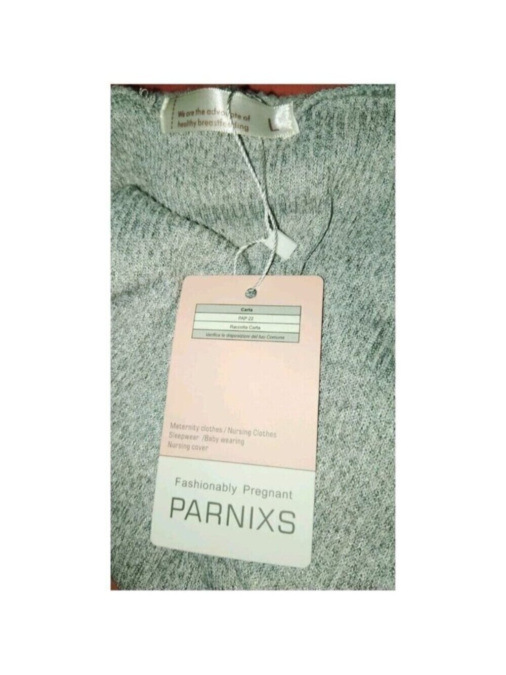 Parnixs long sleeve gray ruched cowl sweater dress Lg New With Tags Maternity - Picture 6 of 8